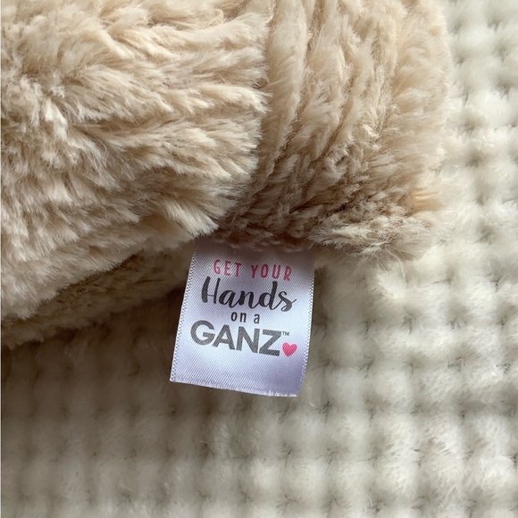 GANZ Ripley Beige Plush Bear H14710 Stuffed Animal Toy w Tan Bow - Picture 9 of 14